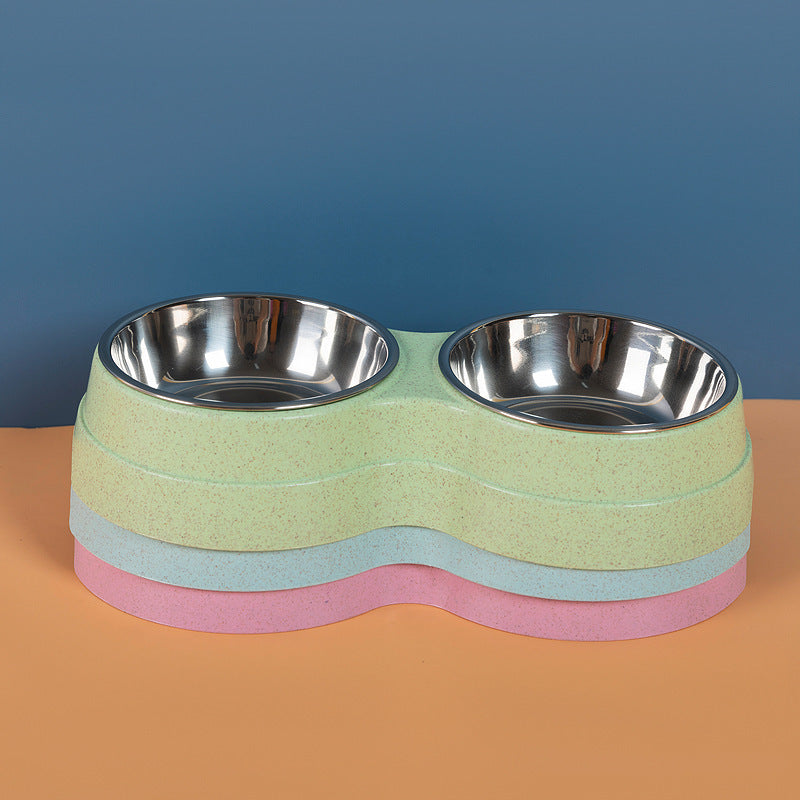 Dual Stainless Steel Pet Bowl – Food & Water Combo