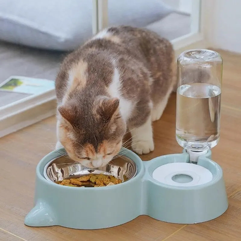 Automatic Gravity Pet Water & Food Dispenser – Dual Function Bowl for Cats & Dogs