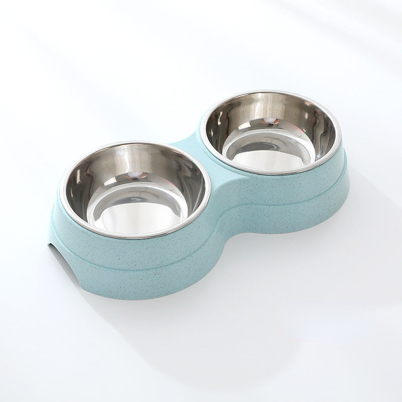 Dual Stainless Steel Pet Bowl – Food & Water Combo