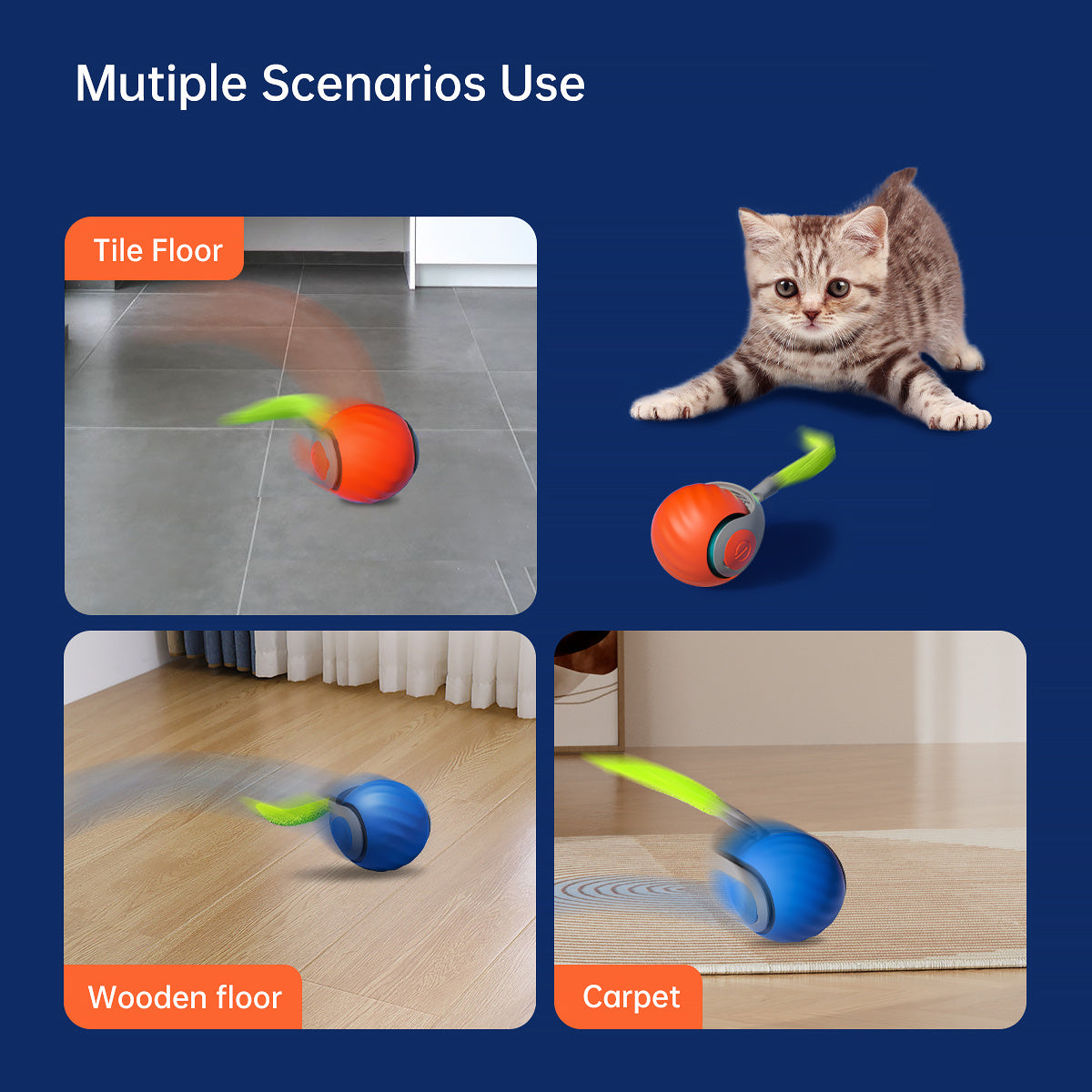 Smart Interactive Cat Ball – Rechargeable Automatic Teaser Toy