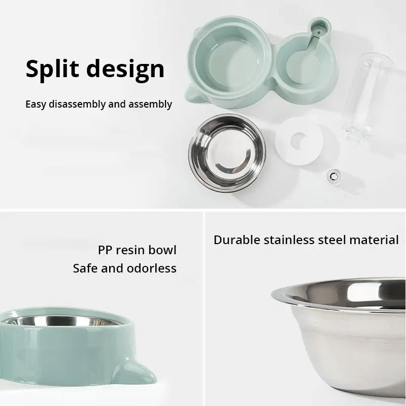 Automatic Gravity Pet Water & Food Dispenser – Dual Function Bowl for Cats & Dogs