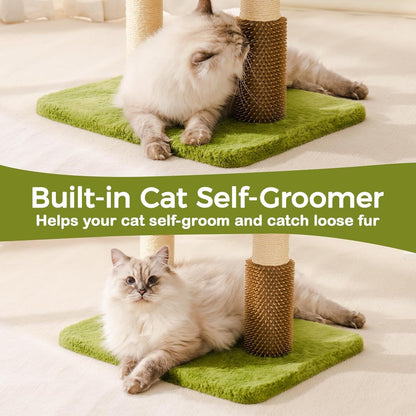 Space-Saving Green Cat Tree – Play, Scratch & Relax in Style