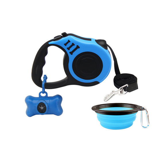 Dog Walking Essentials Set – Leash, Folding Bowl & Poop Picker in One