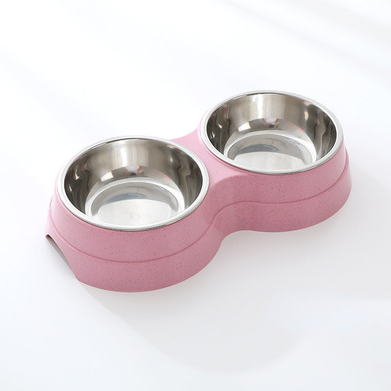 Dual Stainless Steel Pet Bowl – Food & Water Combo