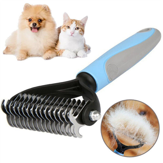 Dual-Sided Deshedding & Dematting Brush – For Dogs & Cats