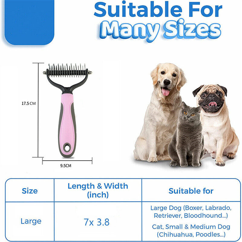 Dual-Sided Deshedding & Dematting Brush – For Dogs & Cats