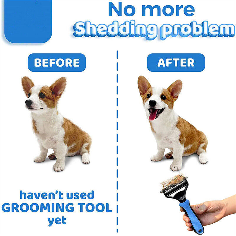 Dual-Sided Deshedding & Dematting Brush – For Dogs & Cats