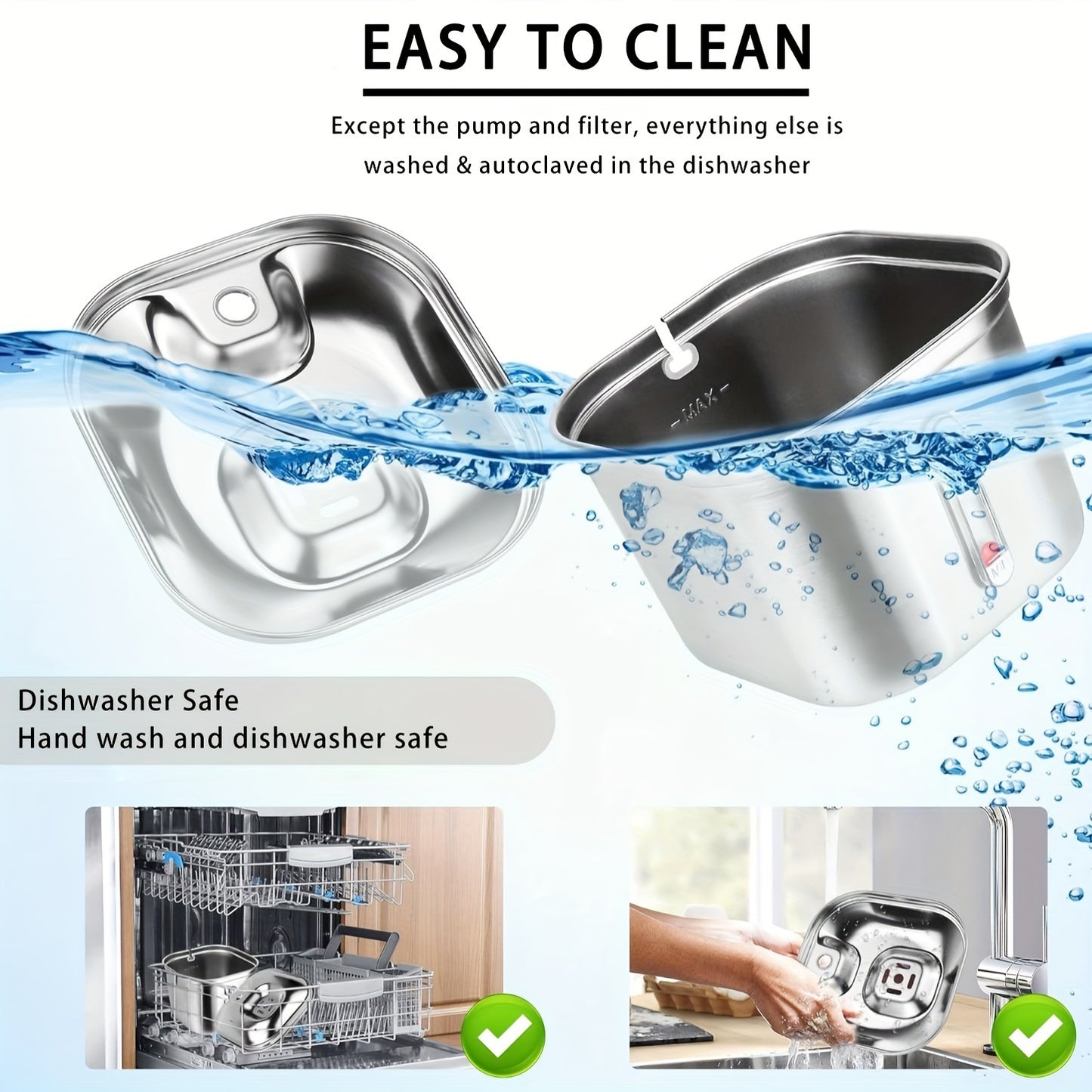 Stainless Steel Cat & Dog Water Fountain – Ultra-Quiet Automatic Dispenser with 3 Filters (73oz)