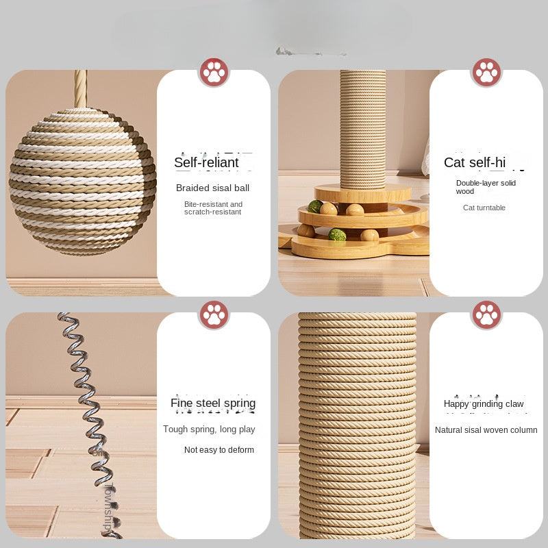 Interactive Cat Scratcher with Rotating Platform – Play, Scratch & Relax