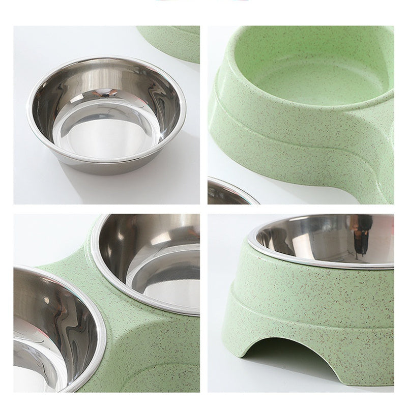 Dual Stainless Steel Pet Bowl – Food & Water Combo