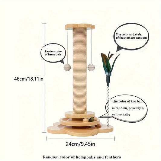 Interactive Cat Scratcher with Rotating Platform – Play, Scratch & Relax