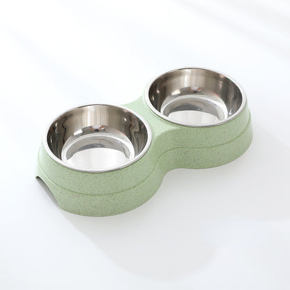 Dual Stainless Steel Pet Bowl – Food & Water Combo