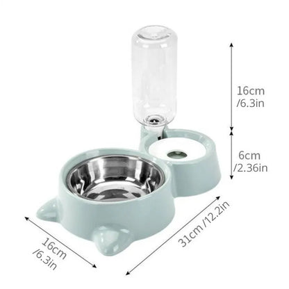 Automatic Gravity Pet Water & Food Dispenser – Dual Function Bowl for Cats & Dogs