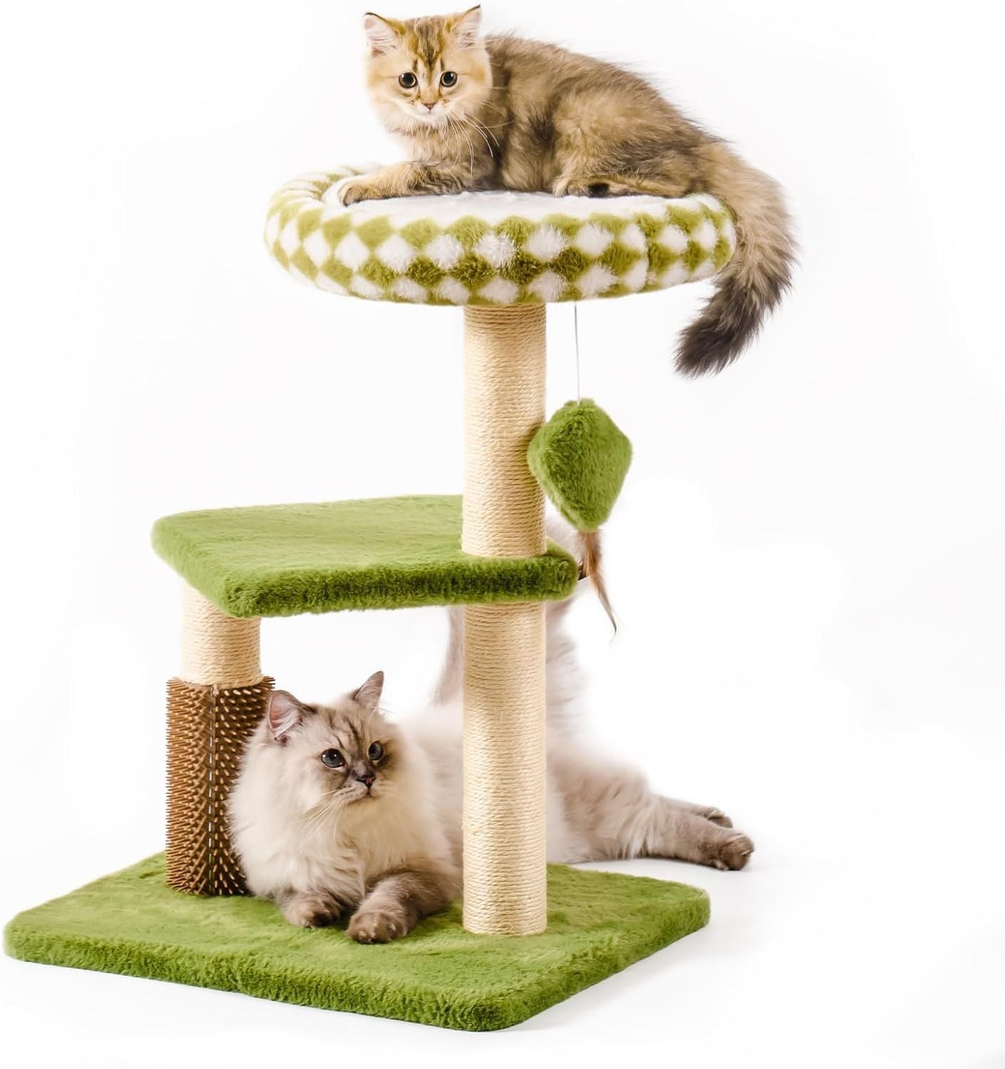 Space-Saving Green Cat Tree – Play, Scratch & Relax in Style