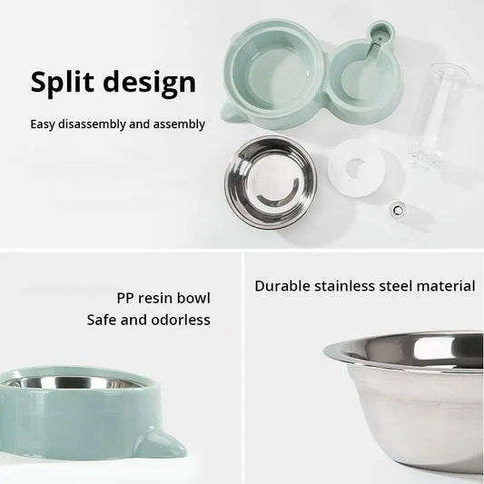 Automatic Gravity Pet Water & Food Dispenser – Dual Function Bowl for Cats & Dogs