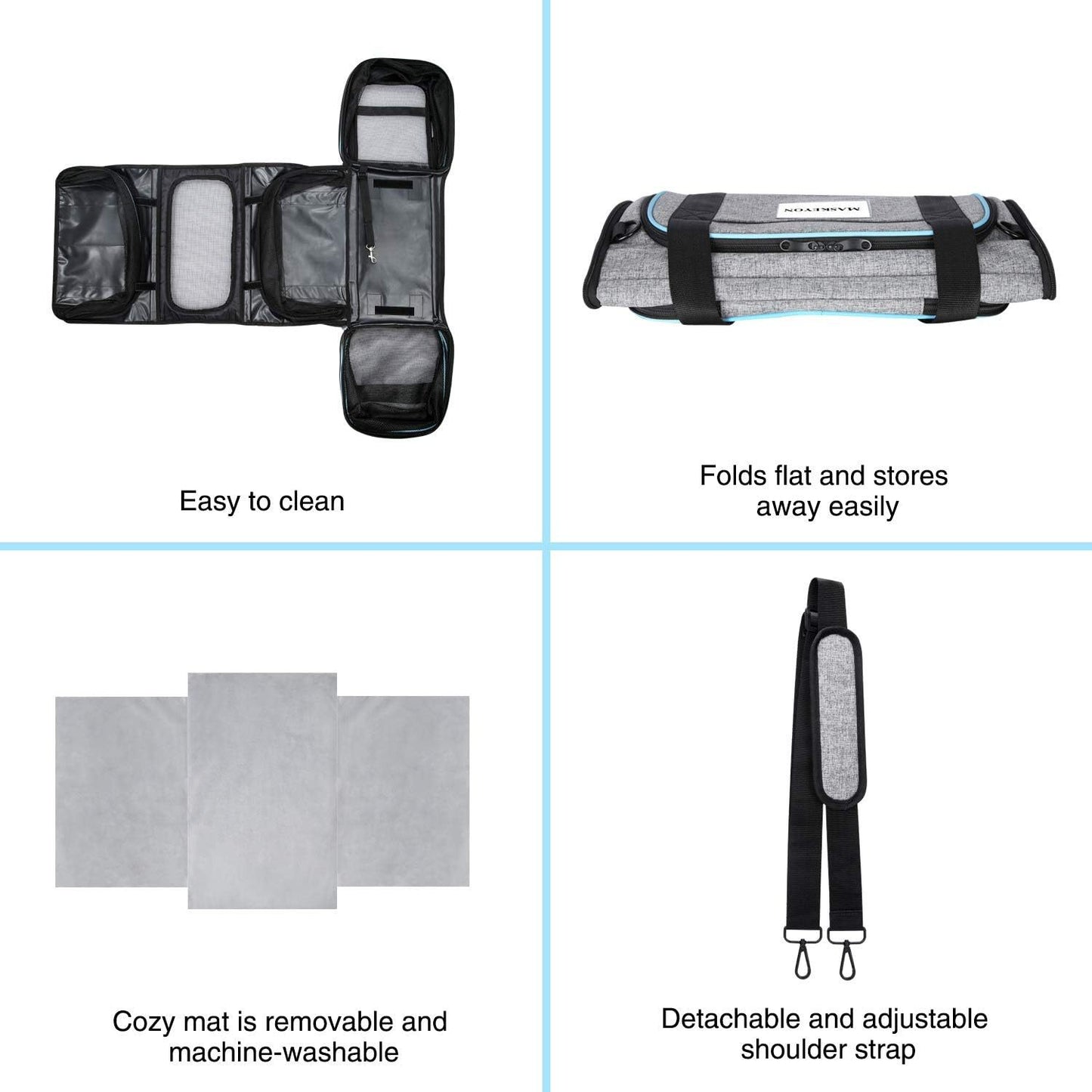 4-Side Expandable Luxury Pet Travel Carrier – TSA Approved with Removable Fleece Pad & Storage Pockets